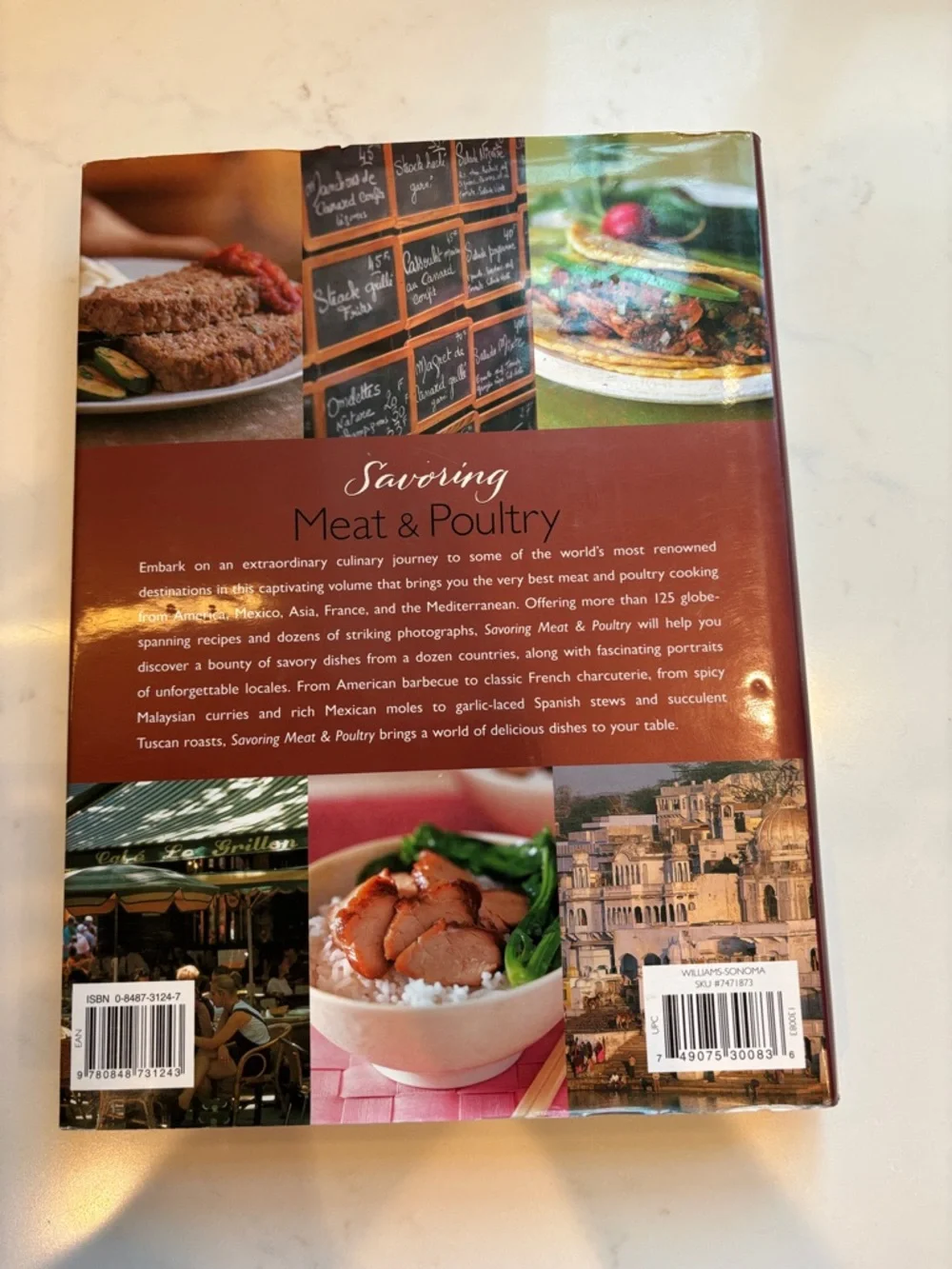 Williams-Sonoma Savoring Meat & Poultry Cookbook - Brown and Gold Cover